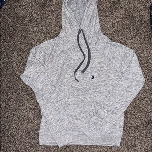 Gray and white hoodie